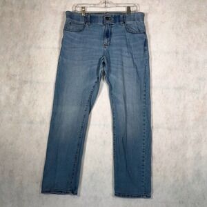 Lee Jeans Mens 34x30 Slim Straight Light Wash Blue Denim Good Classic Casual